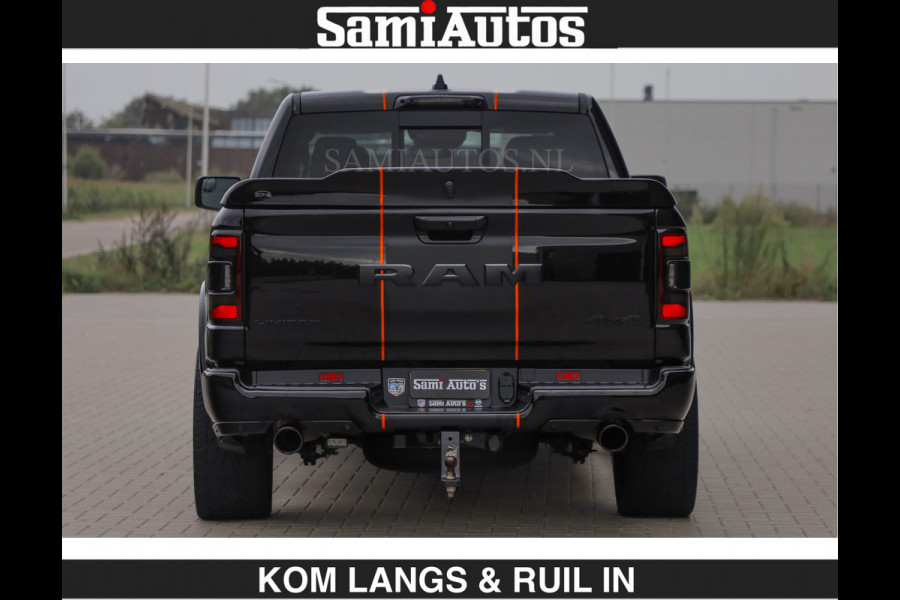 Dodge Ram BEAST | LIMITED 5.7 V8 HEMI | HUD | STRIPING | BREDE WIELEN | BLACK ON BLACK | LUCHTVERING | BOM VOL | DC | CREW CAB DUBBELE CABINE | 5 PERSOONS | GRIJSKENTEKEN |