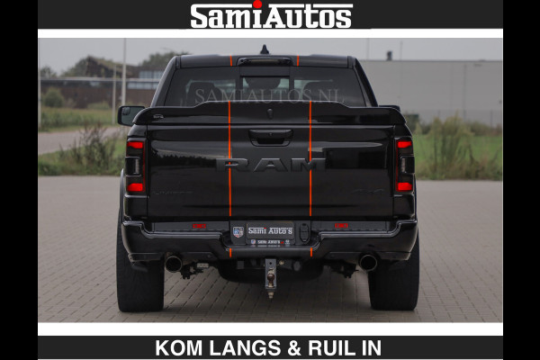 Dodge Ram BEAST | LIMITED 5.7 V8 HEMI | HUD | STRIPING | BREDE WIELEN | BLACK ON BLACK | LUCHTVERING | BOM VOL | DC | CREW CAB DUBBELE CABINE | 5 PERSOONS | GRIJSKENTEKEN |