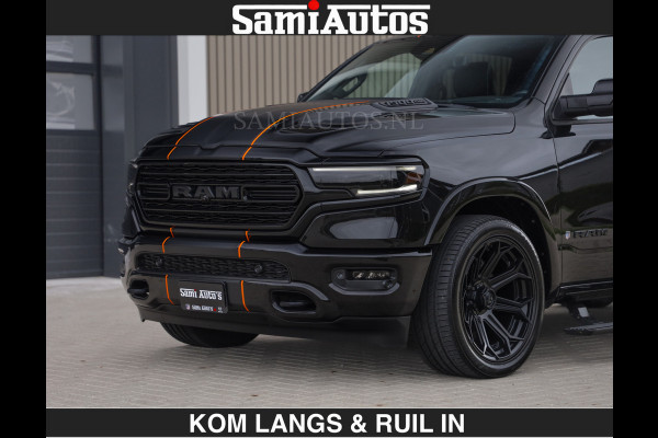 Dodge Ram BEAST | LIMITED 5.7 V8 HEMI | HUD | STRIPING | BREDE WIELEN | BLACK ON BLACK | LUCHTVERING | BOM VOL | DC | CREW CAB DUBBELE CABINE | 5 PERSOONS | GRIJSKENTEKEN |