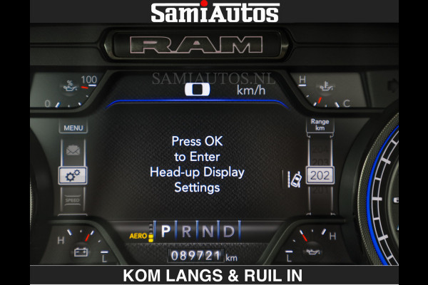 Dodge Ram BEAST | LIMITED 5.7 V8 HEMI | HUD | STRIPING | BREDE WIELEN | BLACK ON BLACK | LUCHTVERING | BOM VOL | DC | CREW CAB DUBBELE CABINE | 5 PERSOONS | GRIJSKENTEKEN |