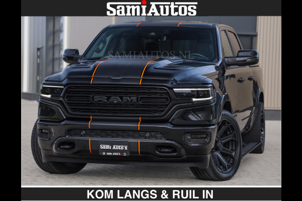 Dodge Ram BEAST | LIMITED 5.7 V8 HEMI | HUD | STRIPING | BREDE WIELEN | BLACK ON BLACK | LUCHTVERING | BOM VOL | DC | CREW CAB DUBBELE CABINE | 5 PERSOONS | GRIJSKENTEKEN |