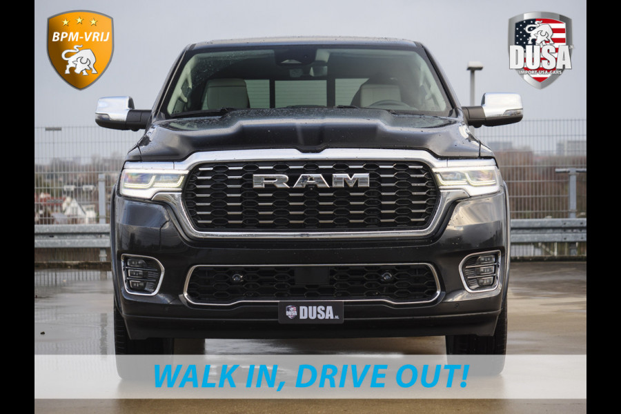 Dodge Ram | 1500 | Tungsten | 3.0L Twin-Turbo Hurricane | High Output | Crew Cab | 4X4 BPM-VRIJ | 14,4 Inch Touchscreen | Passenger-screen | klipsch Audio | Massage stoelen | Indigo Salt Interieur