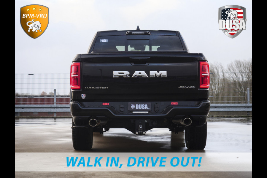 Dodge Ram | 1500 | Tungsten | 3.0L Twin-Turbo Hurricane | High Output | Crew Cab | 4X4 BPM-VRIJ | 14,4 Inch Touchscreen | Passenger-screen | klipsch Audio | Massage stoelen | Indigo Salt Interieur