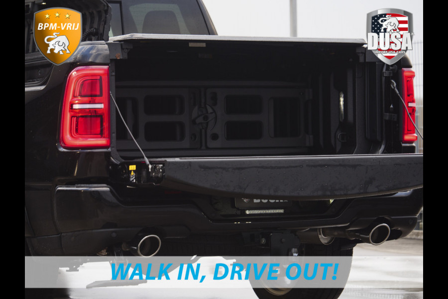 Dodge Ram | 1500 | Tungsten | 3.0L Twin-Turbo Hurricane | High Output | Crew Cab | 4X4 BPM-VRIJ | 14,4 Inch Touchscreen | Passenger-screen | klipsch Audio | Massage stoelen | Indigo Salt Interieur