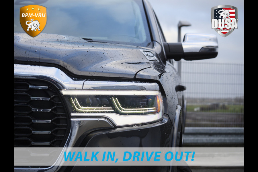 Dodge Ram | 1500 | Tungsten | 3.0L Twin-Turbo Hurricane | High Output | Crew Cab | 4X4 BPM-VRIJ | 14,4 Inch Touchscreen | Passenger-screen | klipsch Audio | Massage stoelen | Indigo Salt Interieur
