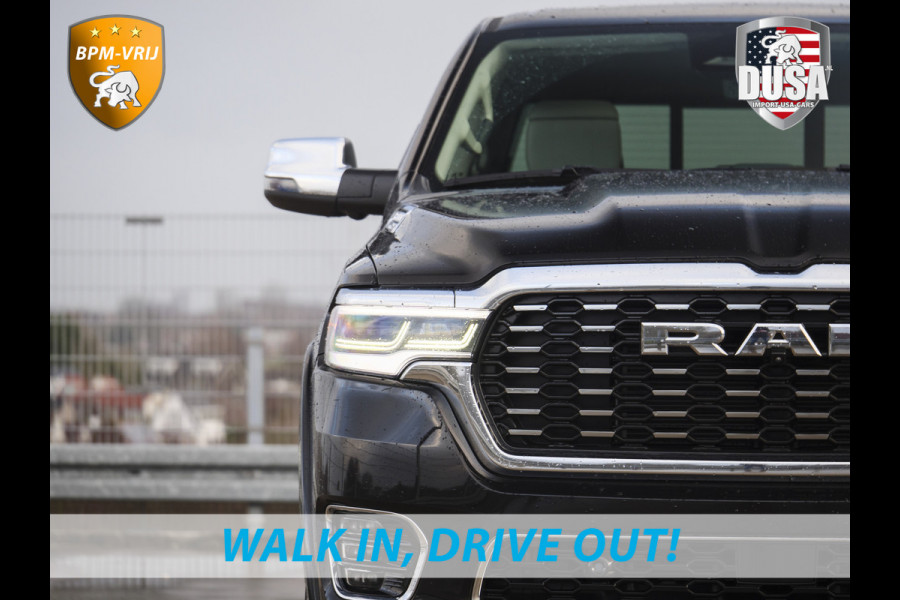 Dodge Ram | 1500 | Tungsten | 3.0L Twin-Turbo Hurricane | High Output | Crew Cab | 4X4 BPM-VRIJ | 14,4 Inch Touchscreen | Passenger-screen | klipsch Audio | Massage stoelen | Indigo Salt Interieur