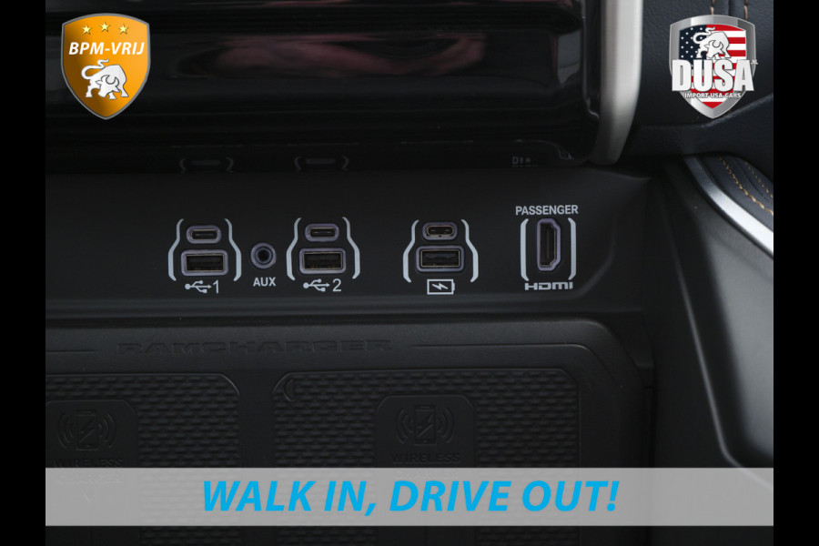 Dodge Ram | 1500 | Tungsten | 3.0L Twin-Turbo Hurricane | High Output | Crew Cab | 4X4 BPM-VRIJ | 14,4 Inch Touchscreen | Passenger-screen | klipsch Audio | Massage stoelen | Indigo Salt Interieur