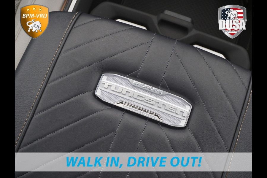 Dodge Ram | 1500 | Tungsten | 3.0L Twin-Turbo Hurricane | High Output | Crew Cab | 4X4 BPM-VRIJ | 14,4 Inch Touchscreen | Passenger-screen | klipsch Audio | Massage stoelen | Indigo Salt Interieur