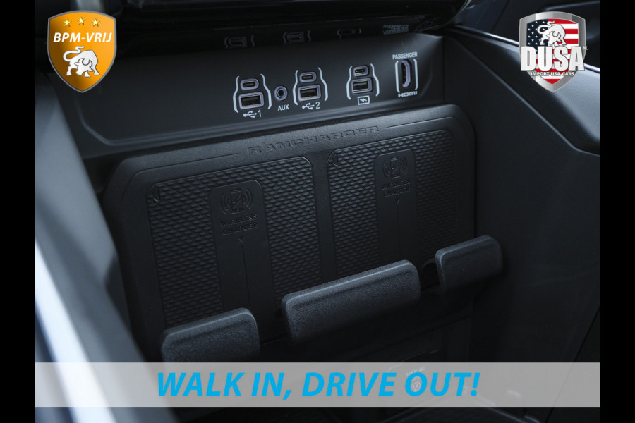 Dodge Ram | 1500 | Tungsten | 3.0L Twin-Turbo Hurricane | High Output | Crew Cab | 4X4 BPM-VRIJ | 14,4 Inch Touchscreen | Passenger-screen | klipsch Audio | Massage stoelen | Indigo Salt Interieur