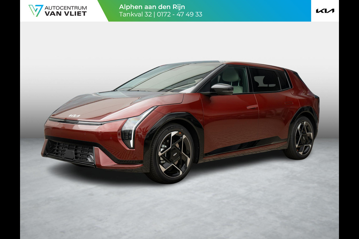 Kia EV4 GT-Line 81.4 kWh | Direct Leverbaar! | Navi. | Clima. | Adapt. Cruise. | Dodehoekassistentie | Stoel&Stuur Verwarming | Glazen Schuif/Kanteldak | Harman Kardon | GT-Line Vegan Lederen Stoelbekleding