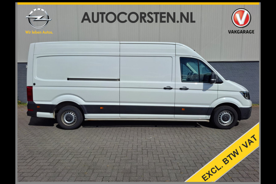 Volkswagen Crafter 35 2.0D L4H3 Extra Lang+Hoog Camera Comfort Stoel Airco Apple Carplay Android Auto Cruise Control Sidebars Navi* Pdc Betonplex Vloer Wandbetimmering Schuifdeur Origineel Nederlandse Auto