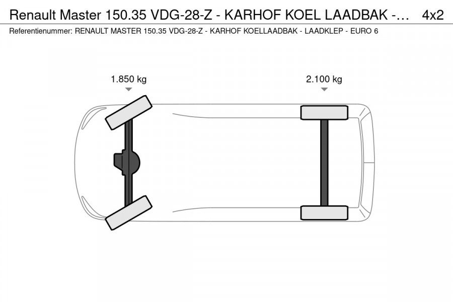 Renault Master 150.35 VDG-28-Z - KARHOF KOEL LAADBAK - LAADKLEP - EURO 6