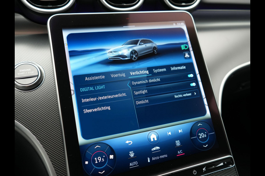 Mercedes-Benz C-Klasse Estate 300 e AMG Line PHEV 313pk Dealer O.H | Trekhaak Af Fabriek | Adaptive Cruise | Camera | Digital Light | Alcantara Sportstoelen Memory & Verwarmd | Keyless | Sfeerverlichting | Apple Carplay | Blis | DAB | 18"L.M | Plug In Hybrid