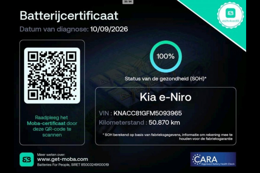 Kia e-Niro DynamicPlusLine 64 kWh 100% SOH WARMTEPOMP OPEN DAK
