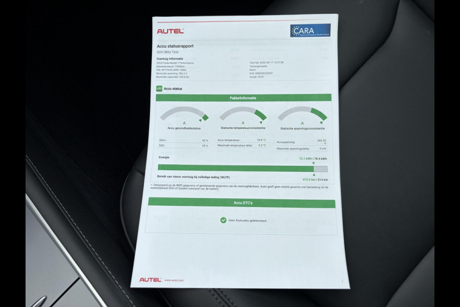 Tesla Model Y Performance AWD 75 kWh VAN 41.900:,- VOOR:39.877,- UW HERFSTVOORDEEL: 2.023,- | SOH 92% RIJKLAAR GELEVERD | TESLA FABRIEKSGARANTIE TOT 5-2027 OF 80.000 | TESLA GARANTIE ACCU + AANDRIJFLIJN T/M 05-2031/ 192.000KM|