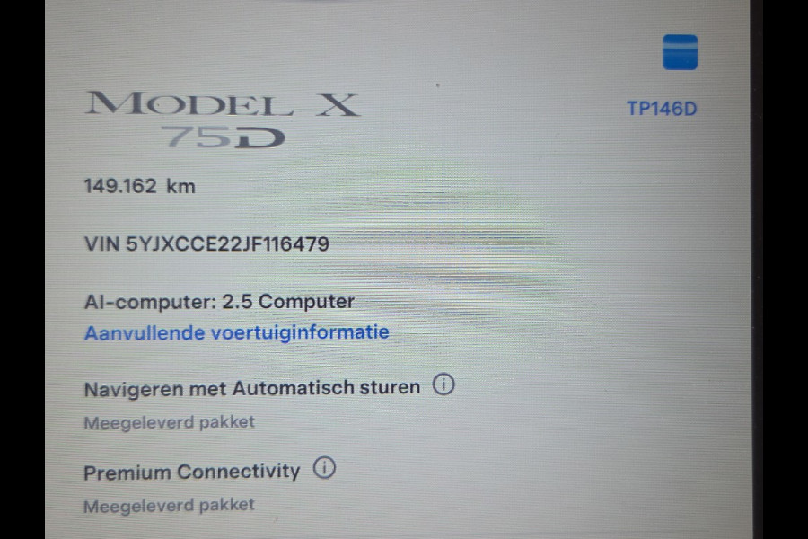 Tesla Model X 75D Base 7p.