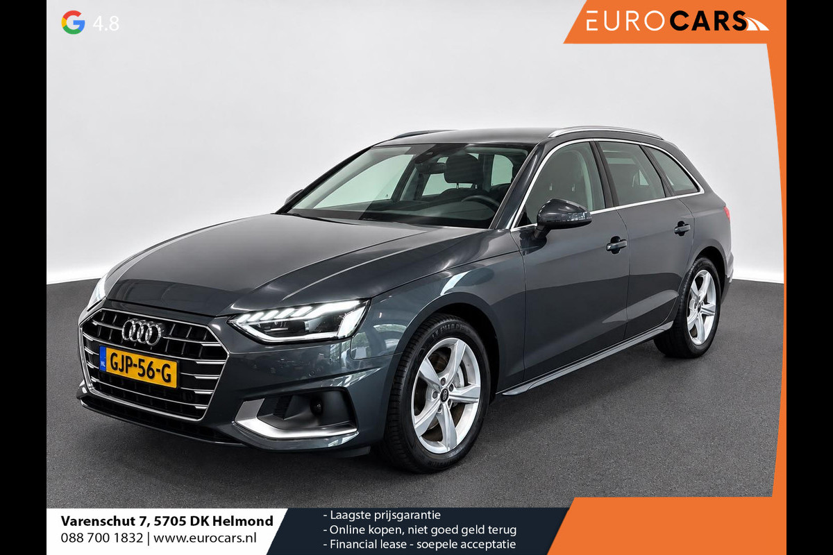Audi A4 Avant 40 TFSI 204pk Pro Line Navigatie Apple CarPlay Android Auto Parkeerhulp  Adaptive Cruise Control Stoelverwamring Full led Leder Elektrisch bedienbare achterklep Climate Control Lichtmetalen velgen