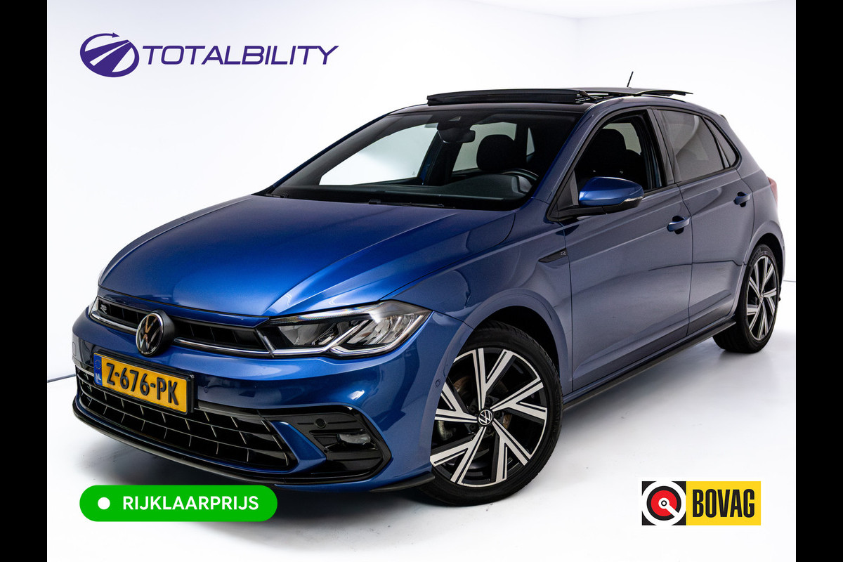 Volkswagen Polo 1.0 TSI R-Line Buss. 110 PK | Panok | Stoelverwarming | Adapt. Cruise | Travel Assist | Led | Sfeerverlichting| Automatisch inparkeren, Grootlicht assistent, Side assist, Apple Carplay/Android auto