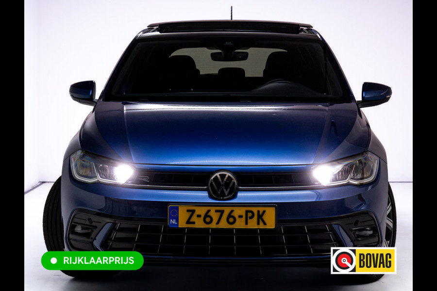 Volkswagen Polo 1.0 TSI R-Line Buss. 110 PK | Panok | Stoelverwarming | Adapt. Cruise | Travel Assist | Led | Sfeerverlichting| Automatisch inparkeren, Grootlicht assistent, Side assist, Apple Carplay/Android auto