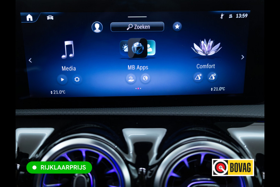 Mercedes-Benz A-Klasse 250 e AMG Line | Pano dak | Stoelverw. | Cruise | 19"all season | Sfeerverlichting | Climate control | Navigatie