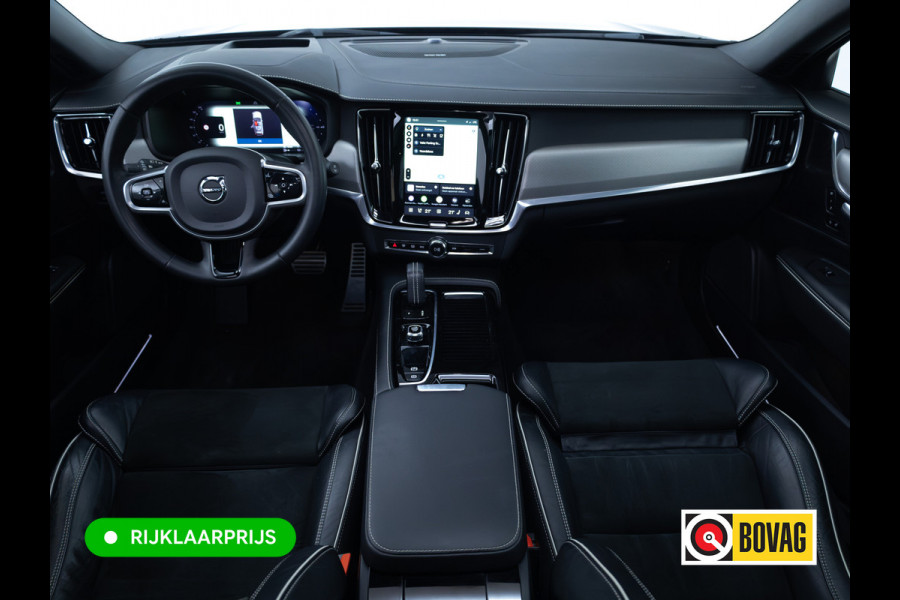 Volvo V90 2.0 T6 AWD R-Design | Pano | Trekhaak | Headup | Harman Kardon | Pilot assist | Stoel- & Stuurverwarming | 19"LMV, Extra getint glas, 1/2 leer/alcantara, PDC + Camera, Apple Carplay, Elec. achterklep