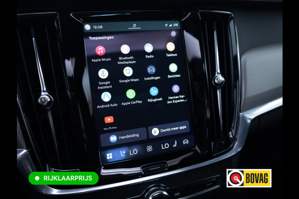Volvo V90 2.0 T6 AWD R-Design | Pano | Trekhaak | Headup | Harman Kardon | Pilot assist | Stoel- & Stuurverwarming | 19"LMV, Extra getint glas, 1/2 leer/alcantara, PDC + Camera, Apple Carplay, Elec. achterklep
