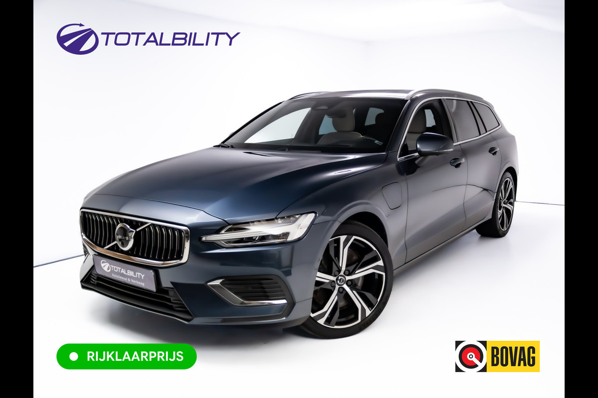 Volvo V60 2.0 T8 Plug-in hybrid AWD Ultimate Bright | Bowers & Wilkins | Panorama dak | Trekhaak | Stoel- Stuur en achterbankverw. | Head-up, Pilot assist, Elec. achterklep, 360 Camera, Electrische stoelen met geheugen