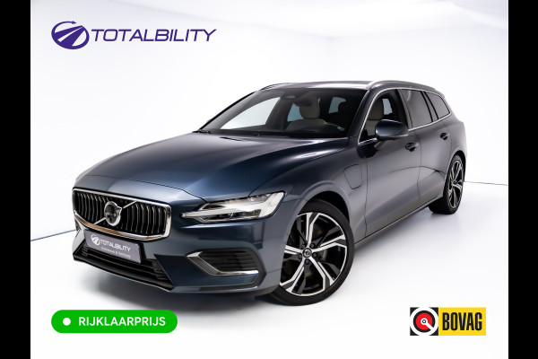 Volvo V60 2.0 T8 Plug-in hybrid AWD Ultimate Bright | Bowers & Wilkins | Panorama dak | Trekhaak | Stoel- Stuur en achterbankverw. | Head-up, Pilot assist, Elec. achterklep, 360 Camera, Electrische stoelen met geheugen