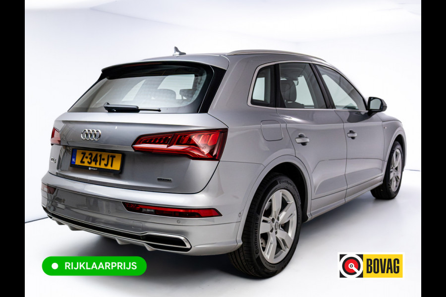 Audi Q5 50 TFSI e Quattro S-Line | Luchtvering | Elec. trekhaak | Adaptieve cruise | Memory stoel | 360 Camera | Elec. achterklep | Navigatie, DAB, Stoelverwarming, Parkeerassistent, PDC V+A