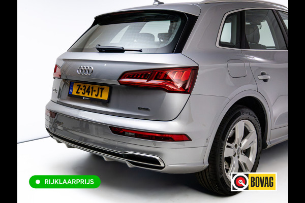 Audi Q5 50 TFSI e Quattro S-Line | Luchtvering | Elec. trekhaak | Adaptieve cruise | Memory stoel | 360 Camera | Elec. achterklep | Navigatie, DAB, Stoelverwarming, Parkeerassistent, PDC V+A