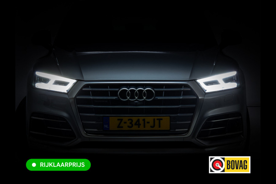 Audi Q5 50 TFSI e Quattro S-Line | Luchtvering | Elec. trekhaak | Adaptieve cruise | Memory stoel | 360 Camera | Elec. achterklep | Navigatie, DAB, Stoelverwarming, Parkeerassistent, PDC V+A