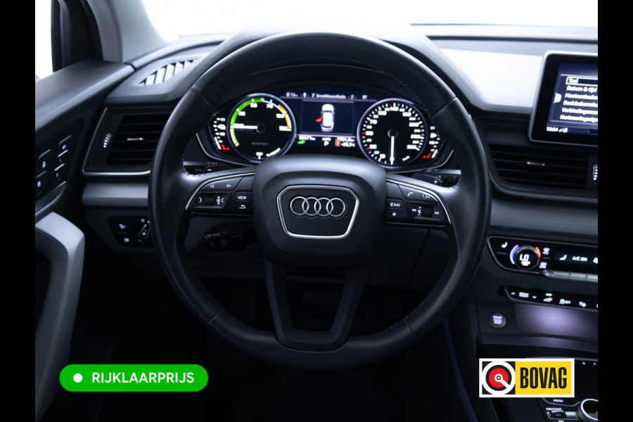 Audi Q5 50 TFSI e Quattro S-Line | Luchtvering | Elec. trekhaak | Adaptieve cruise | Memory stoel | 360 Camera | Elec. achterklep | Navigatie, DAB, Stoelverwarming, Parkeerassistent, PDC V+A