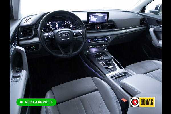 Audi Q5 50 TFSI e Quattro S-Line | Luchtvering | Elec. trekhaak | Adaptieve cruise | Memory stoel | 360 Camera | Elec. achterklep | Navigatie, DAB, Stoelverwarming, Parkeerassistent, PDC V+A