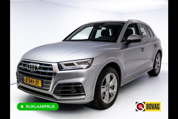 Audi Q5 50 TFSI e Quattro S-Line | Luchtvering | Elec. trekhaak | Adaptieve cruise | Memory stoel | 360 Camera | Elec. achterklep | Navigatie, DAB, Stoelverwarming, Parkeerassistent, PDC V+A