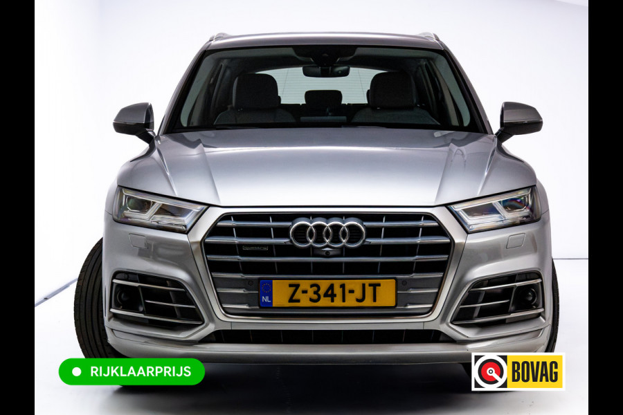 Audi Q5 50 TFSI e Quattro S-Line | Luchtvering | Elec. trekhaak | Adaptieve cruise | Memory stoel | 360 Camera | Elec. achterklep | Navigatie, DAB, Stoelverwarming, Parkeerassistent, PDC V+A