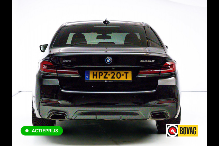 BMW 5 Serie BMW 545e xDrive M-Sport 394PK | 6-CIL. | SCHUIFDAK | TREKHAAK | 360° | ACC | STOEL- & STUURVERW | Adaptieve Cruise, Lederen bekleding, Comfortstoelen, Electrische verstelbare voorstoelen