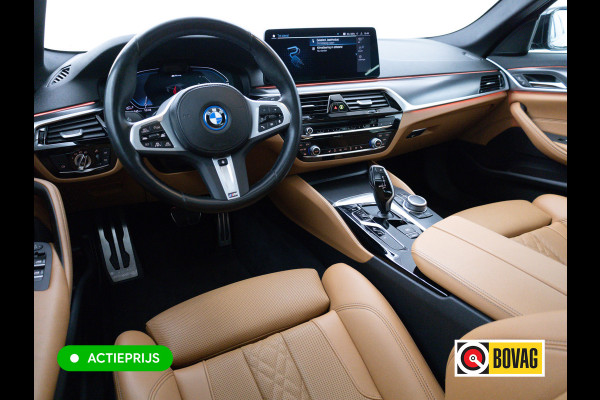 BMW 5 Serie BMW 545e xDrive M-Sport 394PK | 6-CIL. | SCHUIFDAK | TREKHAAK | 360° | ACC | STOEL- & STUURVERW | Adaptieve Cruise, Lederen bekleding, Comfortstoelen, Electrische verstelbare voorstoelen