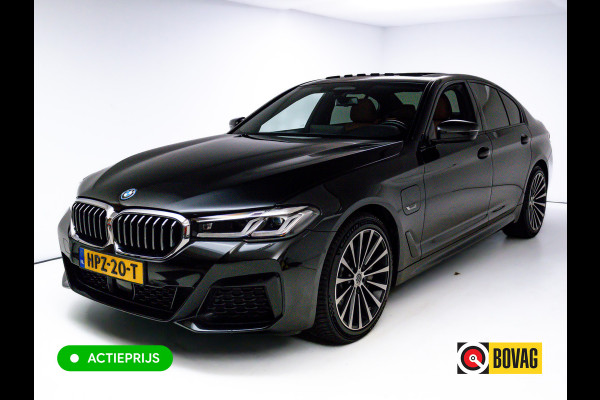BMW 5 Serie BMW 545e xDrive M-Sport 394PK | 6-CIL. | SCHUIFDAK | TREKHAAK | 360° | ACC | STOEL- & STUURVERW | Adaptieve Cruise, Lederen bekleding, Comfortstoelen, Electrische verstelbare voorstoelen
