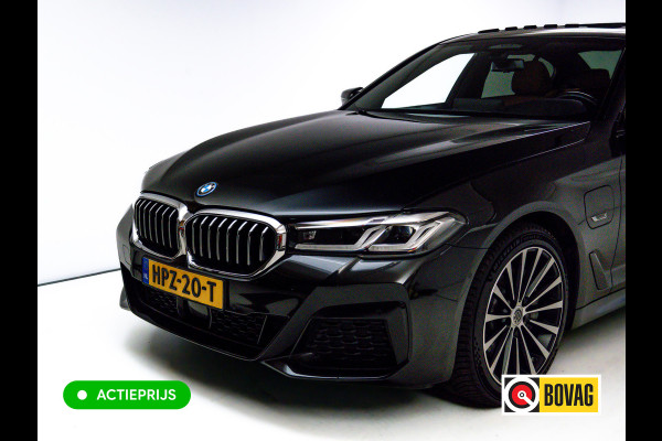 BMW 5 Serie BMW 545e xDrive M-Sport 394PK | 6-CIL. | SCHUIFDAK | TREKHAAK | 360° | ACC | STOEL- & STUURVERW | Adaptieve Cruise, Lederen bekleding, Comfortstoelen, Electrische verstelbare voorstoelen