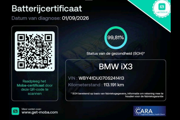 BMW iX3 High Executive 80 kWh 99% SOH LASER SHADOW LINE TREKHAAK LCI