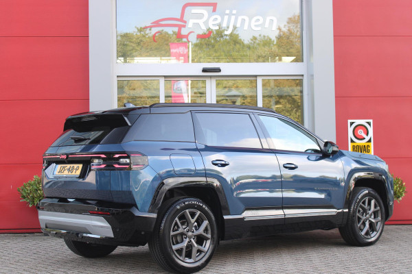 Jeep Compass 1.2 145PK e-Hybrid FIRST EDITION | PANORAMADAK: TWEEDELIG PANORAMISCH SCHUIF-/KANTELDAK | PREMIUM PACK: FOCAL PREMIUM AUDIO/STOELMASSAGE VÓÓR/STOELVENTILATIE VÓÓR/ELEKTRISCH VERSTELBARE VOORSTOELEN MET GEHEUGENFUNCTIE/GLANZEND ZWART GESPOTEN BUMPERS | CONVENIENCE PACK: 360° CAMERA /PARKEERSENSOREN VÓÓR, ACHTER & ZIJDELINGS/BLIND SPOT MONITORING/PEDAALVERWARMINGSPREVENTIE | PACIFIC BLUE | LED MATRIX KOPLAMPEN | 18" LICHTMETALEN VELGEN | VERLICHTE 7-SLEUFS GRILL | PRIVACY GLASS | STOEL/STUUR VERWARMING | VERWARMBARE VOORRUITRAND |SFEERVERLICHTING | ELEKTRISCH BEDIENBARE
