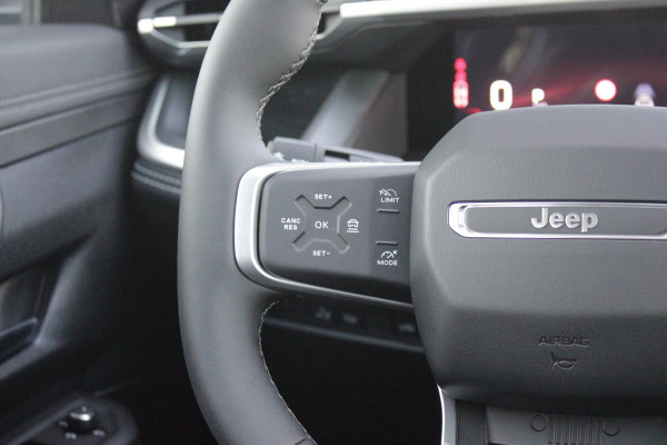 Jeep Compass 1.2 145PK e-Hybrid FIRST EDITION | PANORAMADAK: TWEEDELIG PANORAMISCH SCHUIF-/KANTELDAK | PREMIUM PACK: FOCAL PREMIUM AUDIO/STOELMASSAGE VÓÓR/STOELVENTILATIE VÓÓR/ELEKTRISCH VERSTELBARE VOORSTOELEN MET GEHEUGENFUNCTIE/GLANZEND ZWART GESPOTEN BUMPERS | CONVENIENCE PACK: 360° CAMERA /PARKEERSENSOREN VÓÓR, ACHTER & ZIJDELINGS/BLIND SPOT MONITORING/PEDAALVERWARMINGSPREVENTIE | PACIFIC BLUE | LED MATRIX KOPLAMPEN | 18" LICHTMETALEN VELGEN | VERLICHTE 7-SLEUFS GRILL | PRIVACY GLASS | STOEL/STUUR VERWARMING | VERWARMBARE VOORRUITRAND |SFEERVERLICHTING | ELEKTRISCH BEDIENBARE