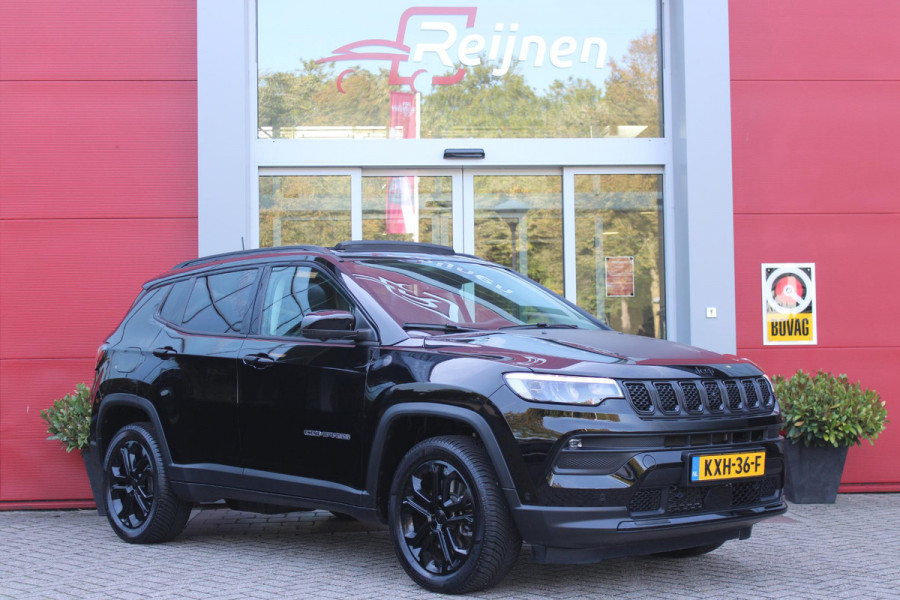 Jeep Compass 4xe 240PK Plug-in Hybrid Electric NORTH STAR | PANORAMA SCHUIF/KANTEL DAK | WINTERPACK: STOEL/STUUR/PARKEERNSENSOREN/RUITENSPROEIER VERWARMBAAR | SAFETY PACK: 360° CAMERA/DODEHOEK BEWAKING/BUITENSPIEGELS MET INSTAPVERLICHTING | 10,1" TOUCHSCREEN MET NAVIGATIE/ADAPTIVE CRUISE CONTROL INCL LANE CENTERING ASSIST/VERKEERSBORDEN INFORMATIE/DRAADLOZE TELEFOONLADER/HANDSFREE ELEKTRISCH BEDIENBARE ACHTERKLEP | PREMIUM AUDIO SYSTEEM MET 9 SPEAKERS & SUBWOOVER "ALPINE" | KEYLESS ENTRY | DRAADLOZE APPLE CARPLAY/ANDROID AUTO | 18" LICHTMETALEN VELGEN | ALL SEASON BANDEN |
