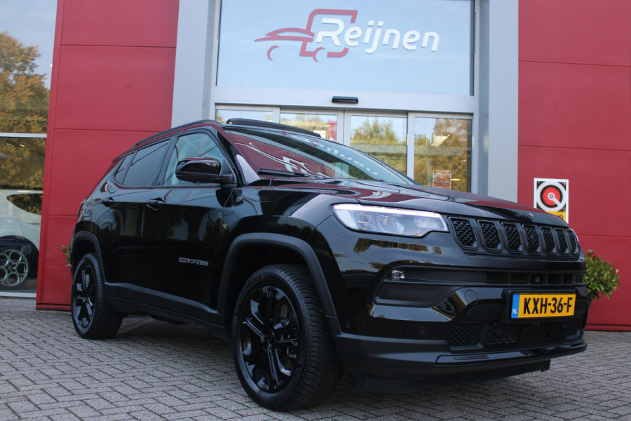 Jeep Compass 4xe 240PK Plug-in Hybrid Electric NORTH STAR | PANORAMA SCHUIF/KANTEL DAK | WINTERPACK: STOEL/STUUR/PARKEERNSENSOREN/RUITENSPROEIER VERWARMBAAR | SAFETY PACK: 360° CAMERA/DODEHOEK BEWAKING/BUITENSPIEGELS MET INSTAPVERLICHTING | 10,1" TOUCHSCREEN MET NAVIGATIE/ADAPTIVE CRUISE CONTROL INCL LANE CENTERING ASSIST/VERKEERSBORDEN INFORMATIE/DRAADLOZE TELEFOONLADER/HANDSFREE ELEKTRISCH BEDIENBARE ACHTERKLEP | PREMIUM AUDIO SYSTEEM MET 9 SPEAKERS & SUBWOOVER "ALPINE" | KEYLESS ENTRY | DRAADLOZE APPLE CARPLAY/ANDROID AUTO | 18" LICHTMETALEN VELGEN | ALL SEASON BANDEN |
