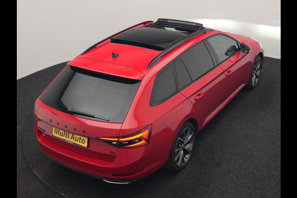 Škoda Superb Combi 1.4 TSI iV Sportline Business PHEV 218pk Dealer O.H. | Trekhaak Af Fabriek | Panodak | Adaptive Cruise | SOH 89,8% | Camera | Canton Audio | Alcantara Sportstoelen Memory & Verwarmd | Stuur Verwarmd | Sfeerverlichting | Keyless | BLIS | Crystal Plug In Hybrid |