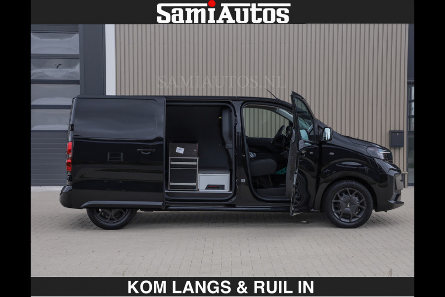 Opel Vivaro BLACK OPS | GEHEEL COMPLEET | €27950,- excl | HOUTEN VLOER EN WANDEN | 3 PERSOONS | 2 DELIG ACHTER DEUREN | LADE SCHUIF BAK | 2. FULL LED | SCHUIF DEUR | GEHEEL ZWART | MOOIE STOERE BUS |