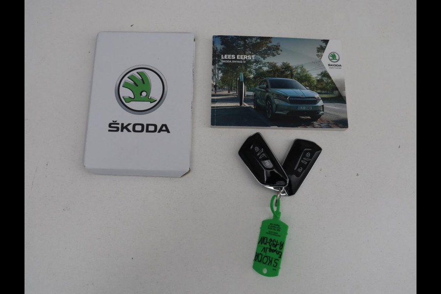 Škoda Enyaq iV 80 Sportline | SOH 93,3% | Leder/alcantara | Stuur/stoel verwarming | Cruise control | Carplay | Camera | Park assist | Sfeerverlichting | Full LED