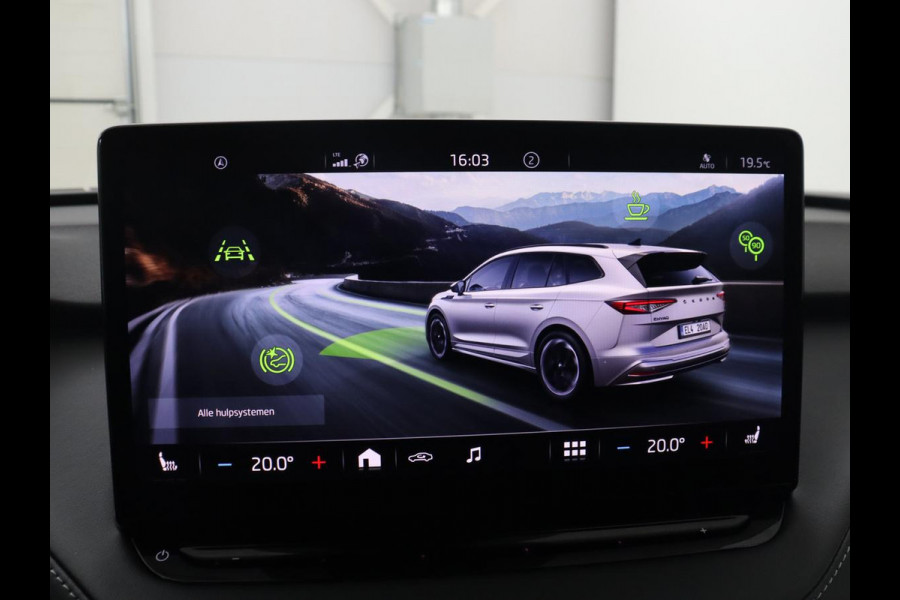 Škoda Enyaq iV 80 Sportline | SOH 93,3% | Leder/alcantara | Stuur/stoel verwarming | Cruise control | Carplay | Camera | Park assist | Sfeerverlichting | Full LED
