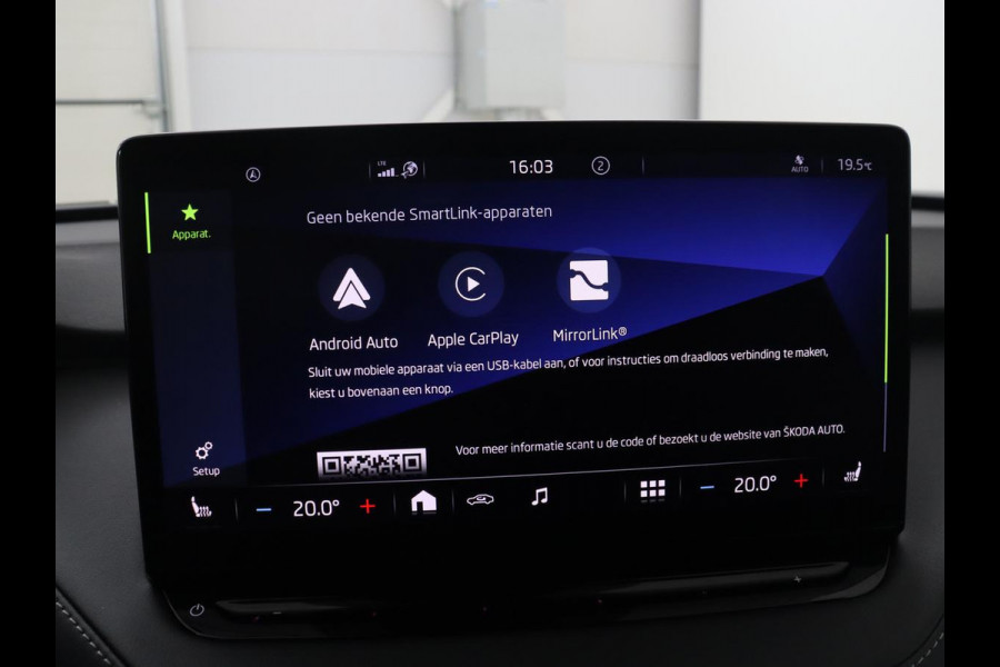Škoda Enyaq iV 80 Sportline | SOH 93,3% | Leder/alcantara | Stuur/stoel verwarming | Cruise control | Carplay | Camera | Park assist | Sfeerverlichting | Full LED