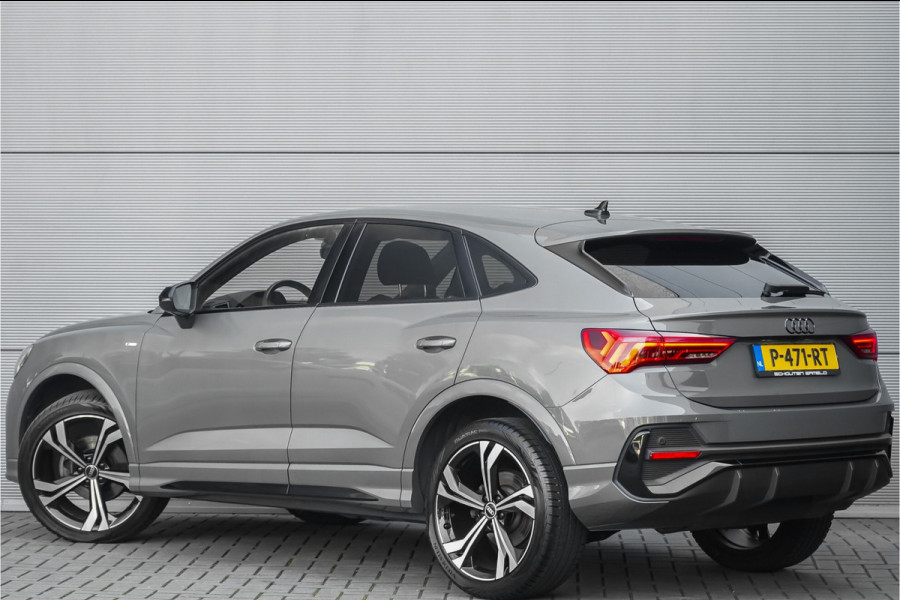 Audi Q3 Sportback 35 TFSI S Edition Zwart Optiek Chronosgrau Leder Camera 20"